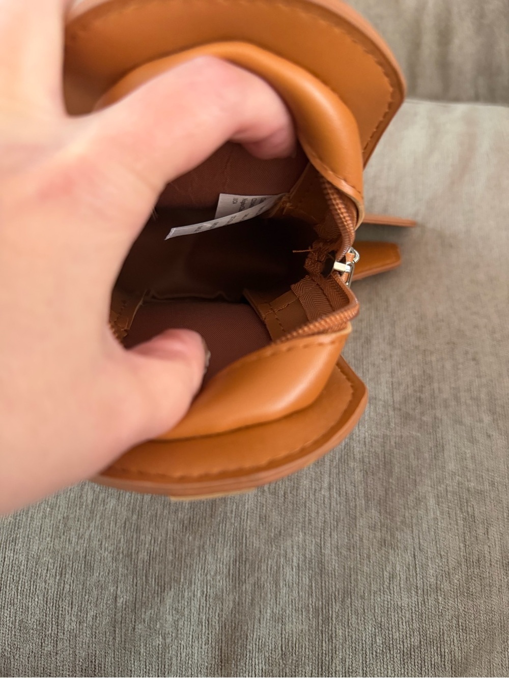 NWOT Happily Grey Cowboy Boot Bag - Picture 5 of 7